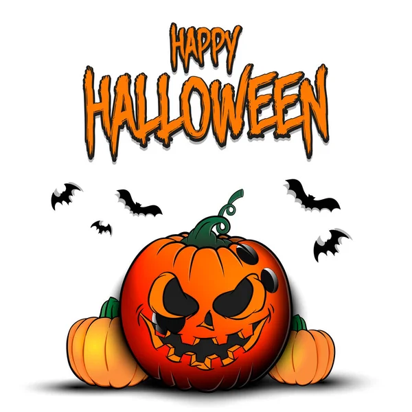 Wesołego Halloween Szablon Projektu Kręgielni Kule Kręgli Postaci Dyń Odosobnionym — Wektor stockowy
