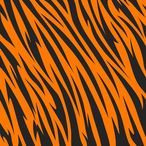 Patroon Tijgerstrepen Dierlijke Huid Zwarte Oranje Textuur Gestreepte Abstracte Achtergrond — Stockvector