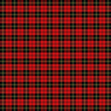 Noel ve yeni yıl ekose kumaşı. İskoç desenli kırmızı, siyah ve yeşil kafes. İskoç kafesi. Geleneksel İskoç geçmişi. Kusursuz kumaş dokusu. Vektör illüstrasyonu