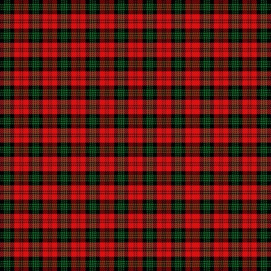 Noel ve yeni yıl ekose kumaşı. İskoç desenli kırmızı, siyah ve yeşil kafes. İskoç kafesi. Geleneksel İskoç geçmişi. Kusursuz kumaş dokusu. Vektör illüstrasyonu