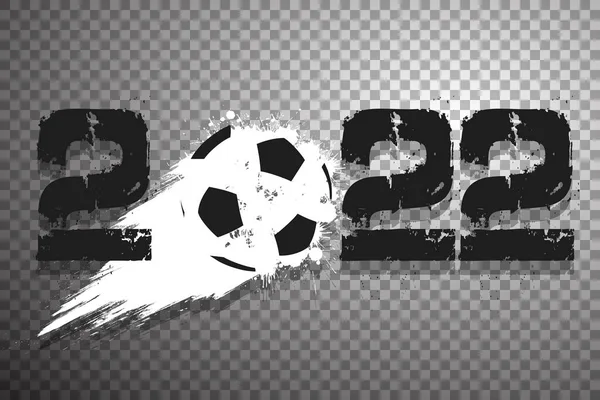 Αριθμοί 2022 Και Φέρουν Αφηρημένη Μπάλα Ποδοσφαίρου Από Κηλίδες Γαλακτώδη — Διανυσματικό Αρχείο