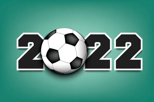 Новорічні Номери 2022 Футбольний Ізольованому Фоні Дизайн Візерунка Вітальних Листівок — стоковий вектор