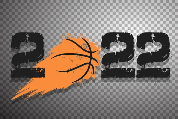 Numéros 2022 Ballon Basket Abstrait Volant Fabriqué Partir Taches Avec — Image vectorielle