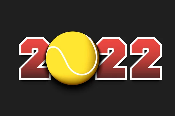 New Year Numbers 2022 Tennis Ball Isolated Background Design Pattern — Stock Vector