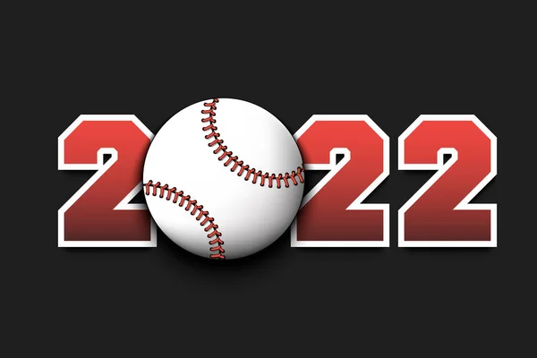 Nyår Nummer 2022 Och Baseball Bollen Isolerad Bakgrund Design Mönster — Stock vektor