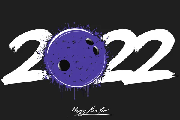 Числа 2022 Абстрактний Боулінгу Зроблений Ботів Стилі Гранж Дизайн Текстового — стоковий вектор
