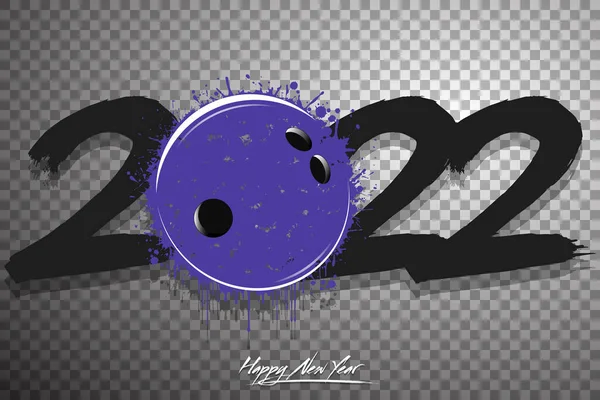 Numéros 2022 Une Boule Bowling Abstraite Faite Taches Style Grunge — Image vectorielle