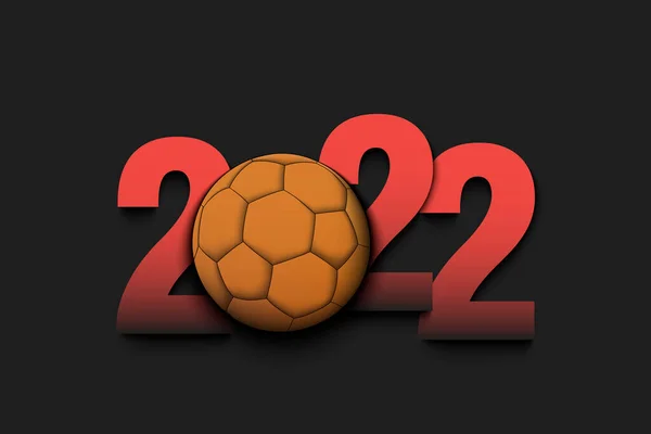 新年番号2022と孤立した背景にハンドボール グリーティングカード バナー ポスターのデザインパターン ベクターイラスト — ストックベクタ