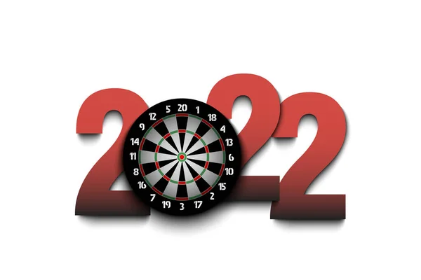 Новорічні Номери 2022 Дартборд Ізольованому Фоні Дизайн Візерунка Вітальних Листівок — стоковий вектор