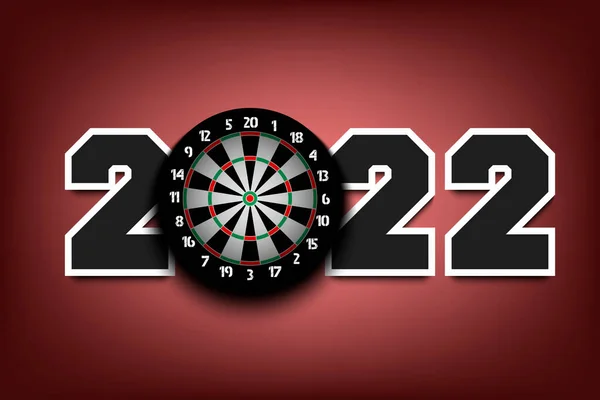 New Year Numbers 2022 Dartboard Isolated Background Design Pattern Greeting Vector Graphics