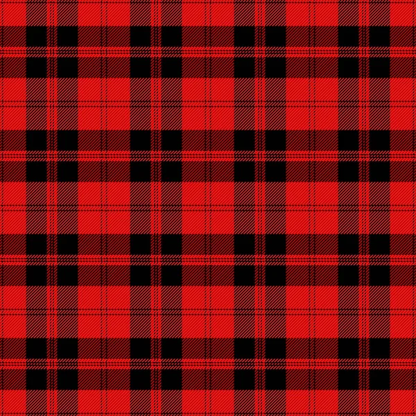 Navidad Año Nuevo Tartán Cuadros Patrón Escocés Jaula Roja Negra — Archivo Imágenes Vectoriales