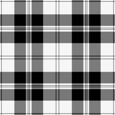 Noel ve yeni yıl ekose kumaşı. İskoç desenli kırmızı, siyah beyaz kafes. İskoç kafesi. Geleneksel İskoç geçmişi. Kusursuz kumaş dokusu. Vektör illüstrasyonu