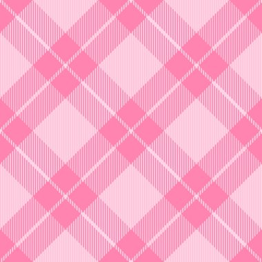 Çapraz tartan sevgililer günü ekoseli. İskoç desenli pembe ve siyah kafes. İskoç kafesi. Geleneksel İskoç geçmişi. Kusursuz kumaş dokusu. Vektör illüstrasyonu