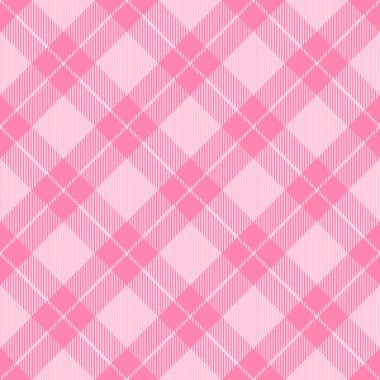 Çapraz tartan sevgililer günü ekoseli. İskoç desenli pembe ve siyah kafes. İskoç kafesi. Geleneksel İskoç geçmişi. Kusursuz kumaş dokusu. Vektör illüstrasyonu