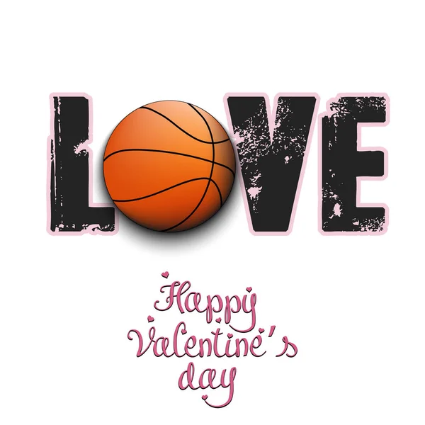 Happy Valentines Day Love Basketball Ball Design Pattern Greeting Card Royalty Free Stock Vectors