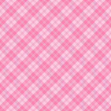 Çapraz tartan sevgililer günü ekoseli. Pembe ve beyaz kafes içinde İskoç deseni. İskoç kafesi. Geleneksel İskoç geçmişi. Kusursuz kumaş dokusu. Vektör illüstrasyonu