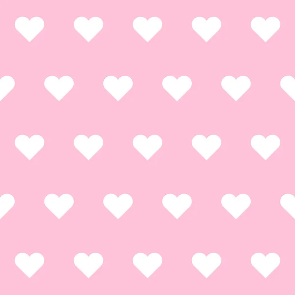 Padrão Corações Feliz Dia Dos Namorados Corações Brancos Fundo Rosa — Vetor de Stock