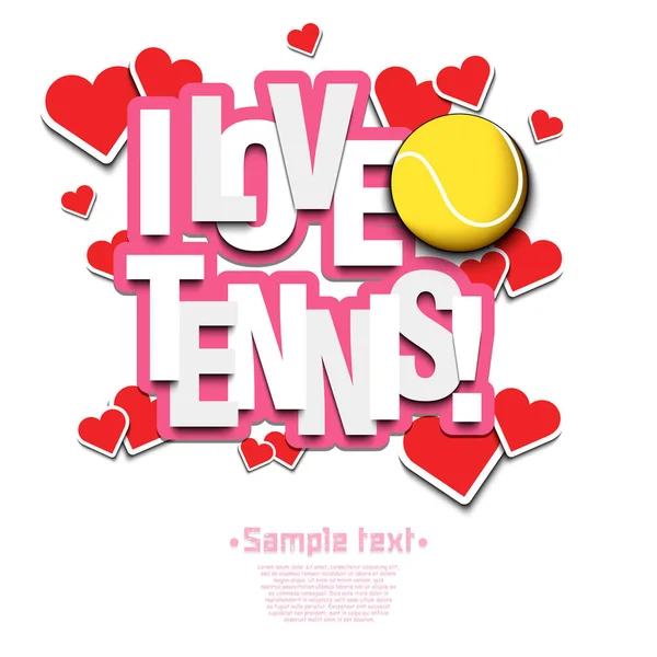 Miluju Tenis Vzor Designu Motivu Tenisu Pro Blahopřání Logo Znak — Stockový vektor