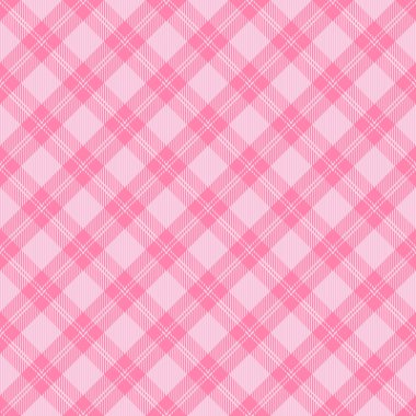 Çapraz tartan sevgililer günü ekoseli. Pembe ve beyaz kafes içinde İskoç deseni. İskoç kafesi. Geleneksel İskoç geçmişi. Kusursuz kumaş dokusu. Vektör illüstrasyonu