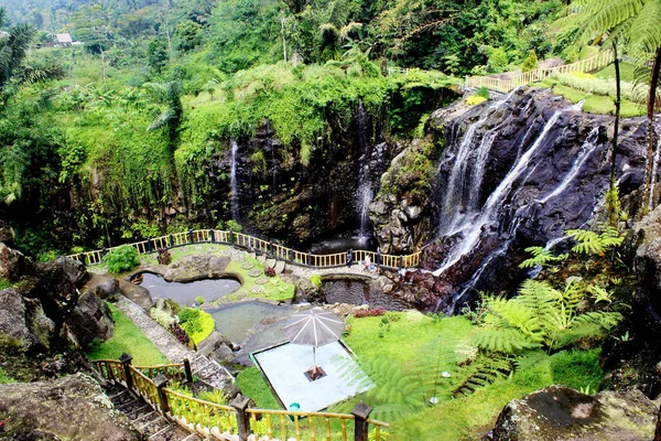 Batı Şeridi Şubat 2022 Doğal Turist Şelalesi Endonezya — Stok fotoğraf