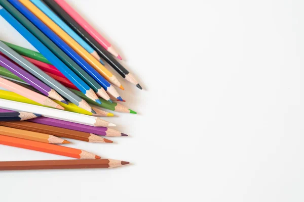 Crayons White Background Education Concept Kindergarten Concept Pandemic Idea Pedology — Stock Photo, Image