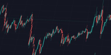 Kripto para birimi kartı. Bitcoin şeması mum dalgaları. Finans yönetimi fikri. İnternet üzerinden para ticareti..