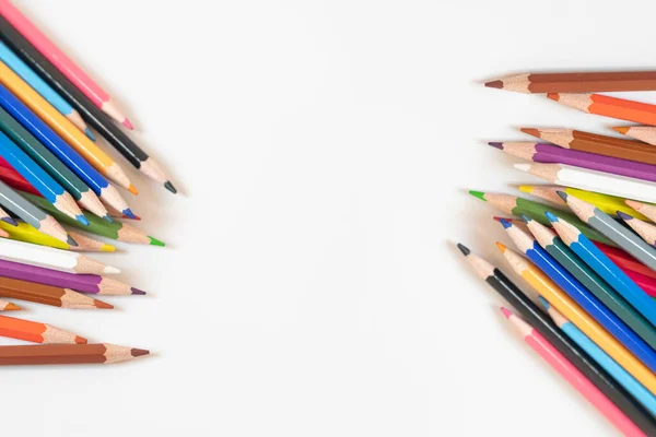 Color Pencils Isolated White Background Education Kindergarten Concept Pedology Concept — Stock Photo, Image
