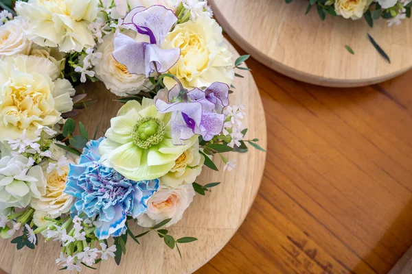 Çiçek buketinin üst görüntüsü