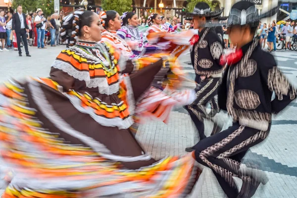 Skopje Severní Macedonia August 2018 Mexičtí Tanečníci Mezinárodním Hudebním Tanečním — Stock fotografie