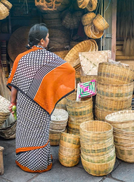 Mysuru Mysore Karnataka India Febbraio 2018 Una Donna Che Indossa — Foto Stock