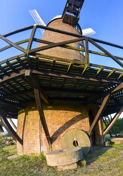 Morgendämmerung Einer Renovierten Windmühle Aus Dem Jahrhundert Die Von Einem — Stockfoto