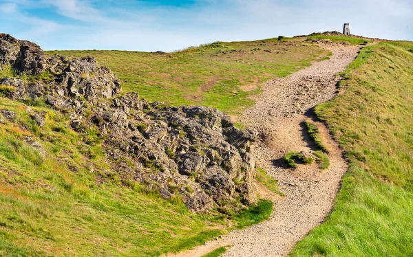 Steiler Geschotterter Fußweg Der Von Vielen Besuchern Genutzt Wird Frühmorgendlicher — Stockfoto