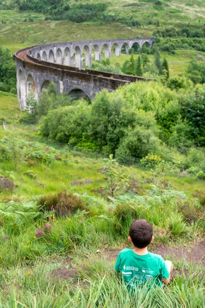 Glenfinnan Inverness Shire Schottische Highlands Juli 2022 Ein Kleines Kind — Stockfoto