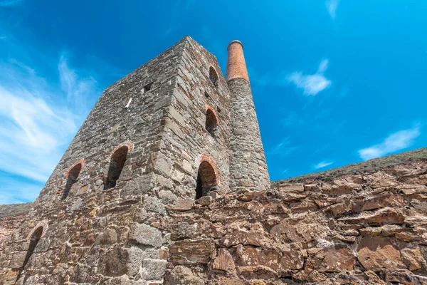 Antiguo Ladrillo Histórico Construido Restos Reliquia Industria Minera Estaño Cornualles — Foto de Stock