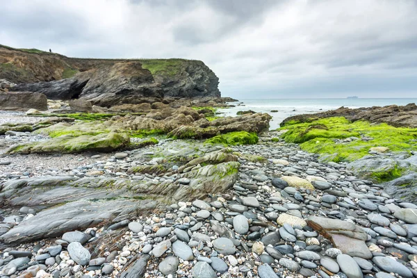 国家信托基金拥有的 卵石铺满的海滩 坐落在蜥蜴半岛的底部 以古代沉船中发现的银元命名 — 图库照片