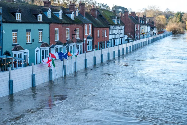 Bewdley Worcestershire England February 2022 Heavy Rains River Severn Would — Stock Photo, Image