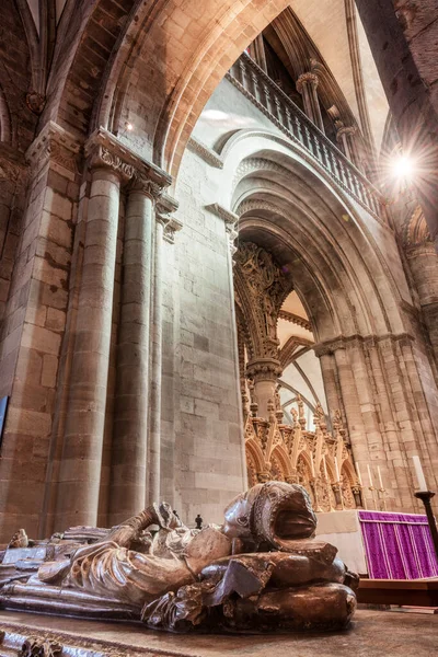 Uvnitř Krásné Zdobené Katedrály Kostela Anglikánské Diecéze Herefordu Normon Detailní — Stock fotografie