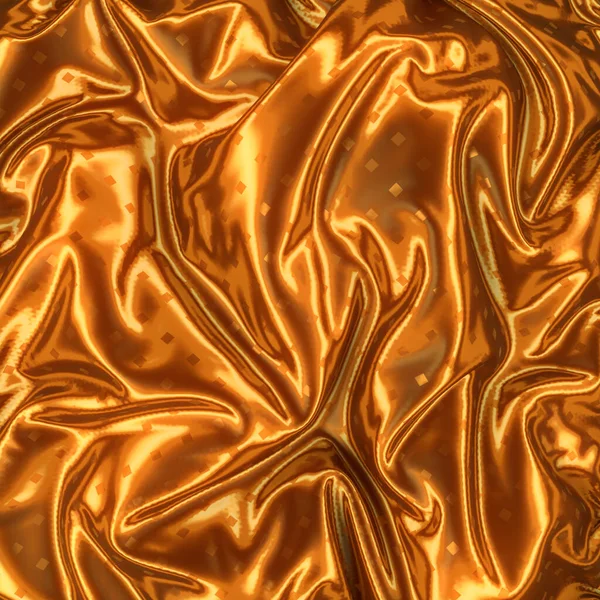 金色波浪形金属织物 具有闪闪发光的菱形图案 华丽光滑的背景 抽象的流动形状 创意时尚设计 3D渲染数字图像 — 图库照片