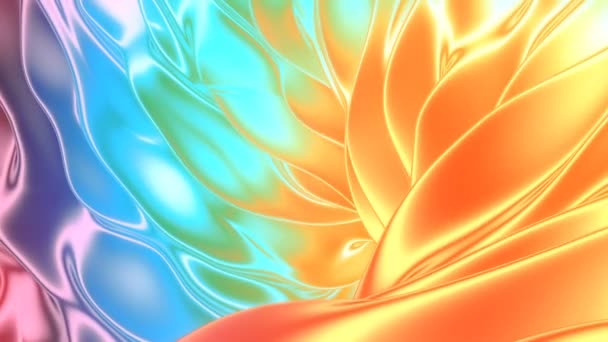 Kovová barevná šablona s křivkou průtoku tekutin 3d vykreslení smyčka animace — Stock video