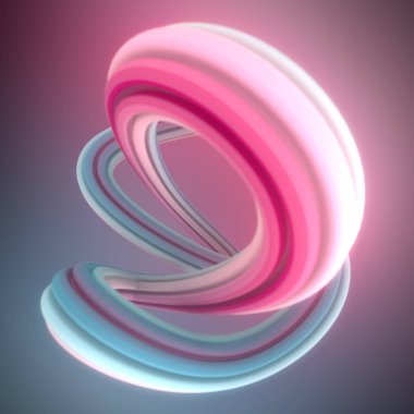 Yumuşak kıvrımlı soyut çizgi şekli. Moda 3d görüntüleme arkaplanı. Geometrik grafik ögesi