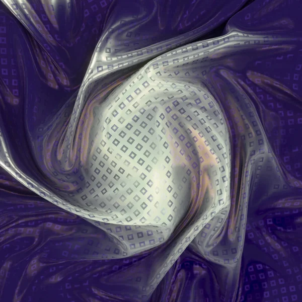 Психоделический Вид Смятой Шелковой Ткани Рисунком Блестящих Прямоугольников Волшебный Блеск — стоковое фото