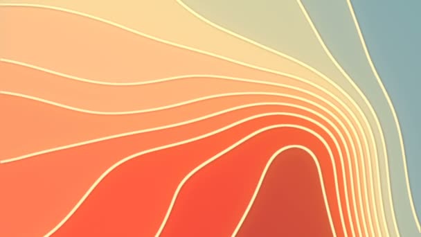 Color plano curvado superficie ondulada 3d renderizado animación de bucle de fondo isométrico — Vídeo de stock