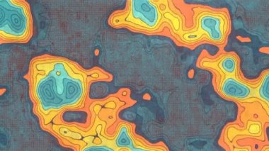 Yıpranmış yüzey 3d döngü canlandırma HD üzerindeki topografik harita