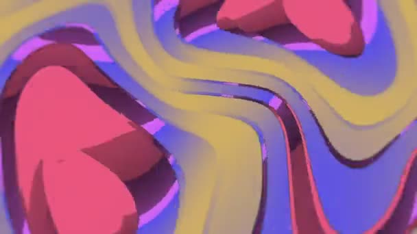 Animación de bucle de moda de líneas de flujo de onda de colores. Fondo iridiscente moderno — Vídeo de stock