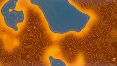 Moda sanat döngüsü animasyonu. Eski yıpranmış 3D yüzey üzerinde modern topografik harita