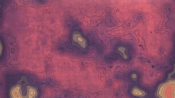Plantilla de animación de bucle digital con mapa topográfico en renderizado 3D de superficie antigua — Vídeos de Stock
