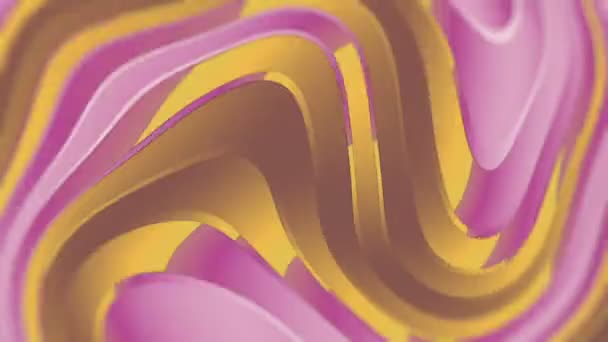アブストラクト波流3Dレンダリングループアニメーション。カラフルな映画デザインテンプレート — ストック動画