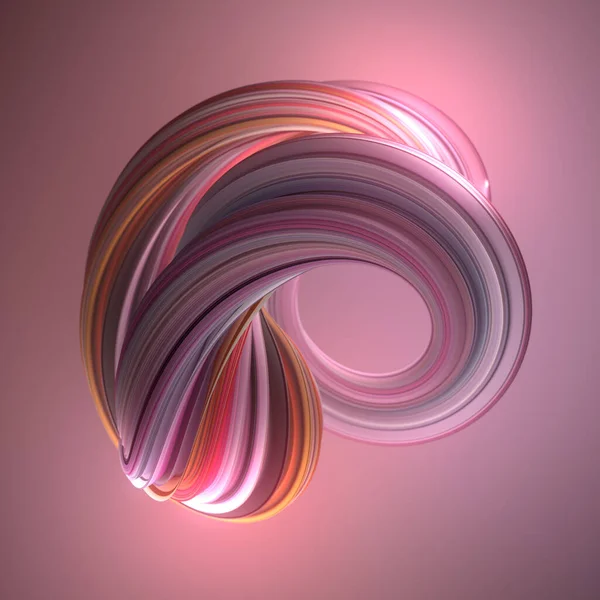 Twisted Multicolor Shape Absztrakt Minimális Geometria Koncepció Teszi Digitális Illusztráció — Stock Fotó