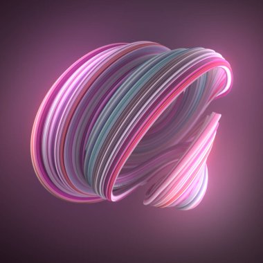 Çarpık çok renkli geometrik şekil. Modern kapak şablonu tasarımı. 3d dijital resimleme