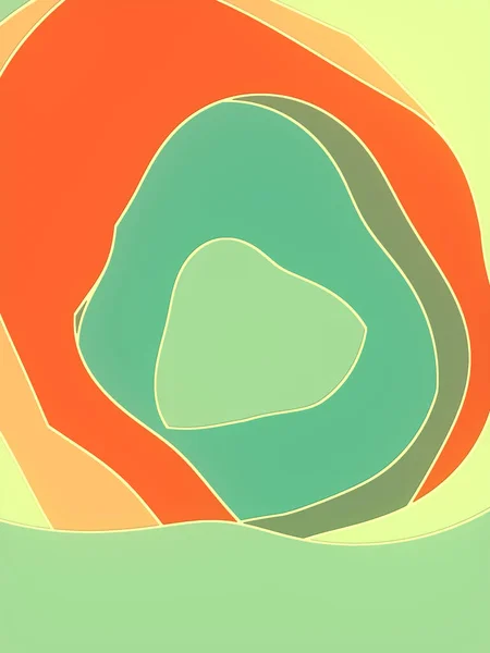 三维绘制彩色平面波状隧道的数字图像。正交投影。正交投影。摘要创作背景 — 图库照片